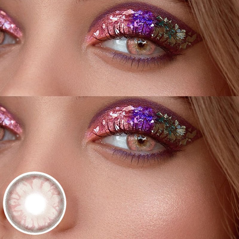 GEM Pink Yearly Contact Lenses Cute Cosplay Fashion 14.0mm