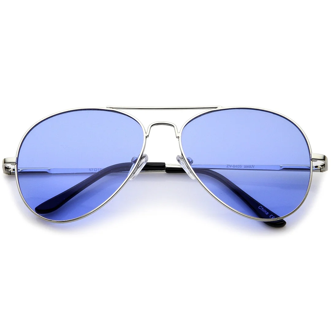 Classic Metal Frame Colored Teardrop Lens Aviator glasses 57mm
