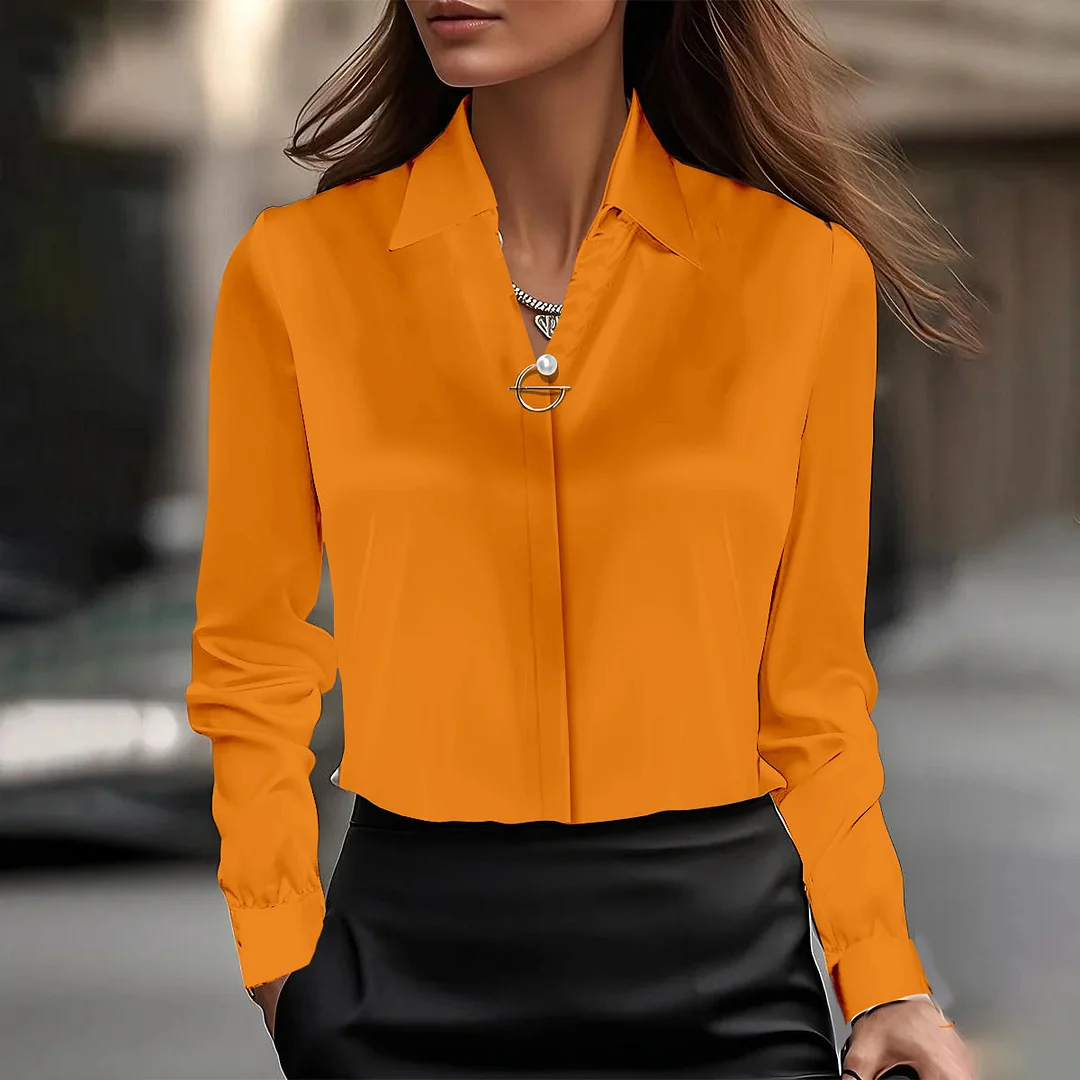 Athvotar Athvotar Shein Spring Autumn Temperament Solid Color Shirt Women's New Explosion