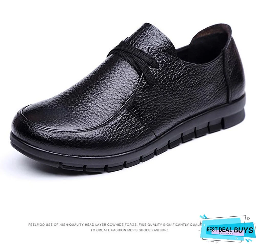 Women Flats Genuine Leather Casual Loafers Shoes