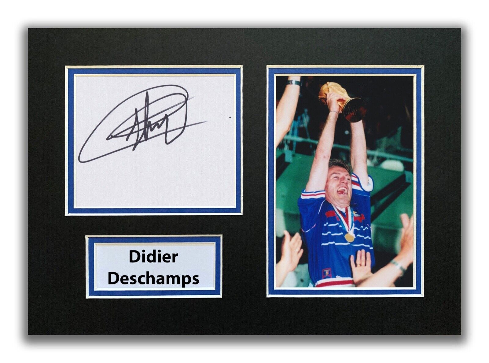 DIDIER DESCHAMPS HAND SIGNED A4 MOUNTED Photo Poster painting DISPLAY - FRANCE AUTOGRAPH 1