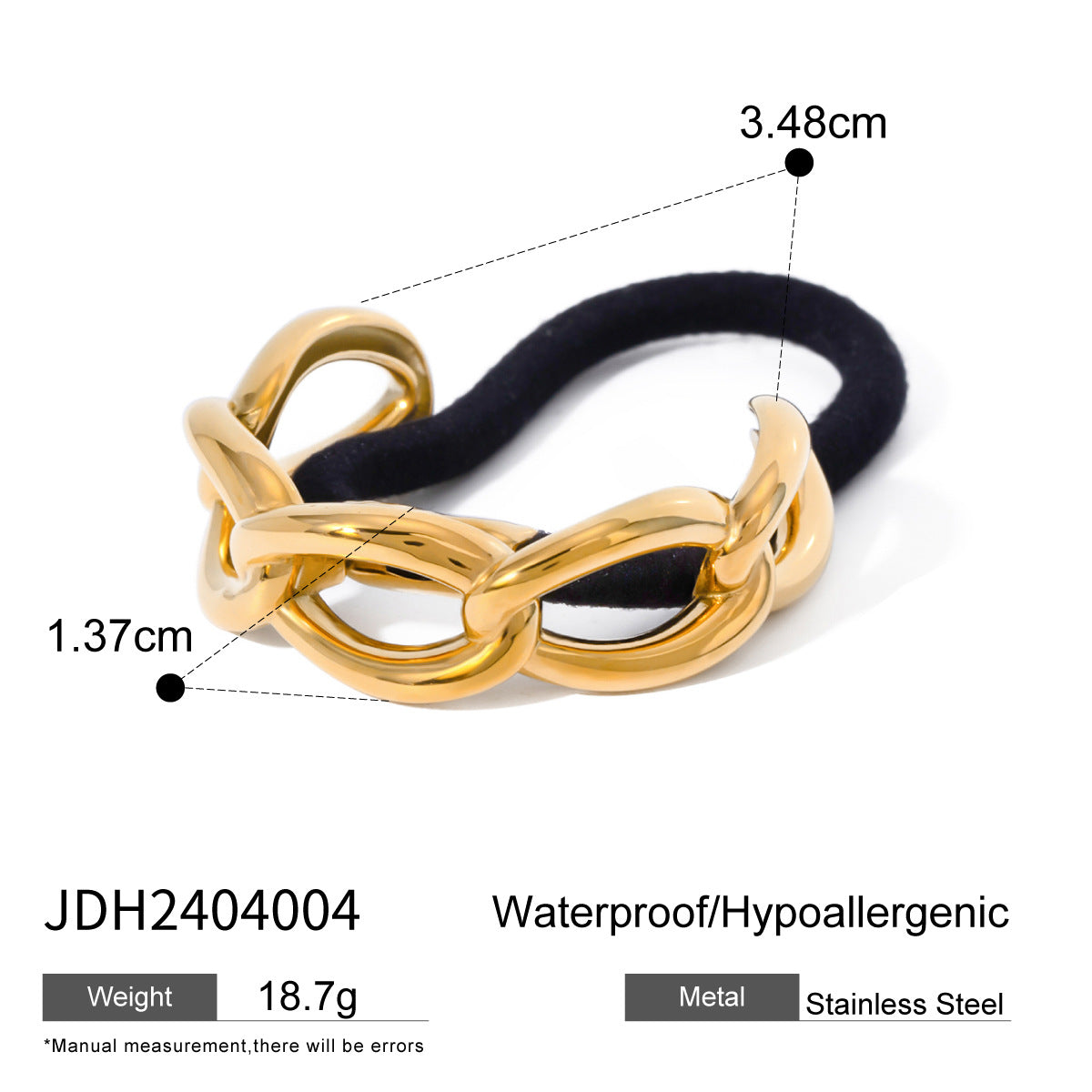IG Style Ellipse Stainless Steel Electroplating Hair Ties