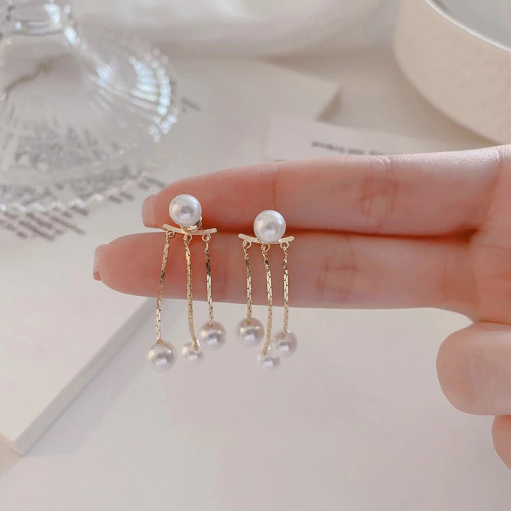 Shecustoms™ Pearl Tassel Earrings