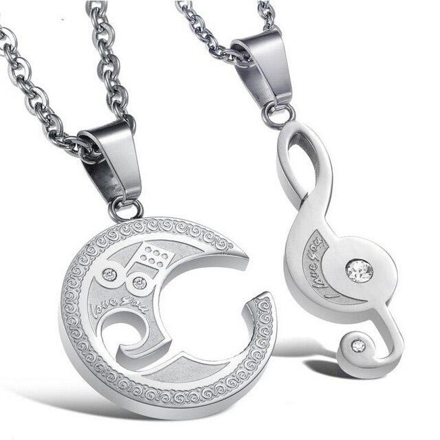 Buzzdaisy Lovers' and bestfriend Romantic Musical Notes Splicing Pendant