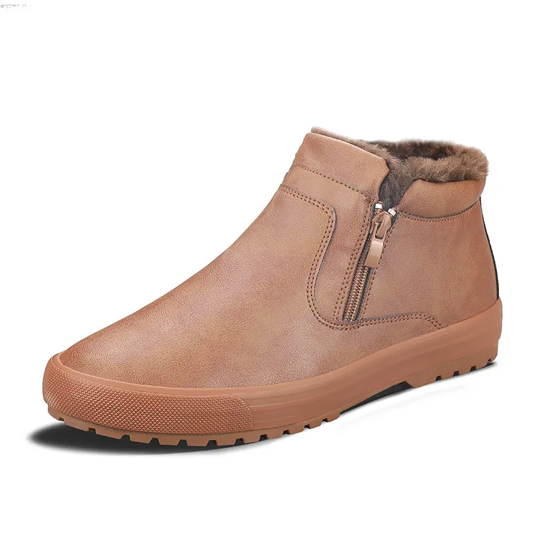 Yyvonne 9152 Winter Martin Boots Men's High-Help Leisure Trend With Leather Shoes Warm And Velvet Thick Cotton Shoes Men
