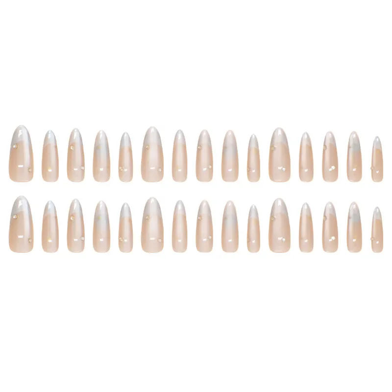 Churchf Churchf Moon Nail Piece French Beauty Nail Piece Advanced Feeling Long With Drill Nail Patch