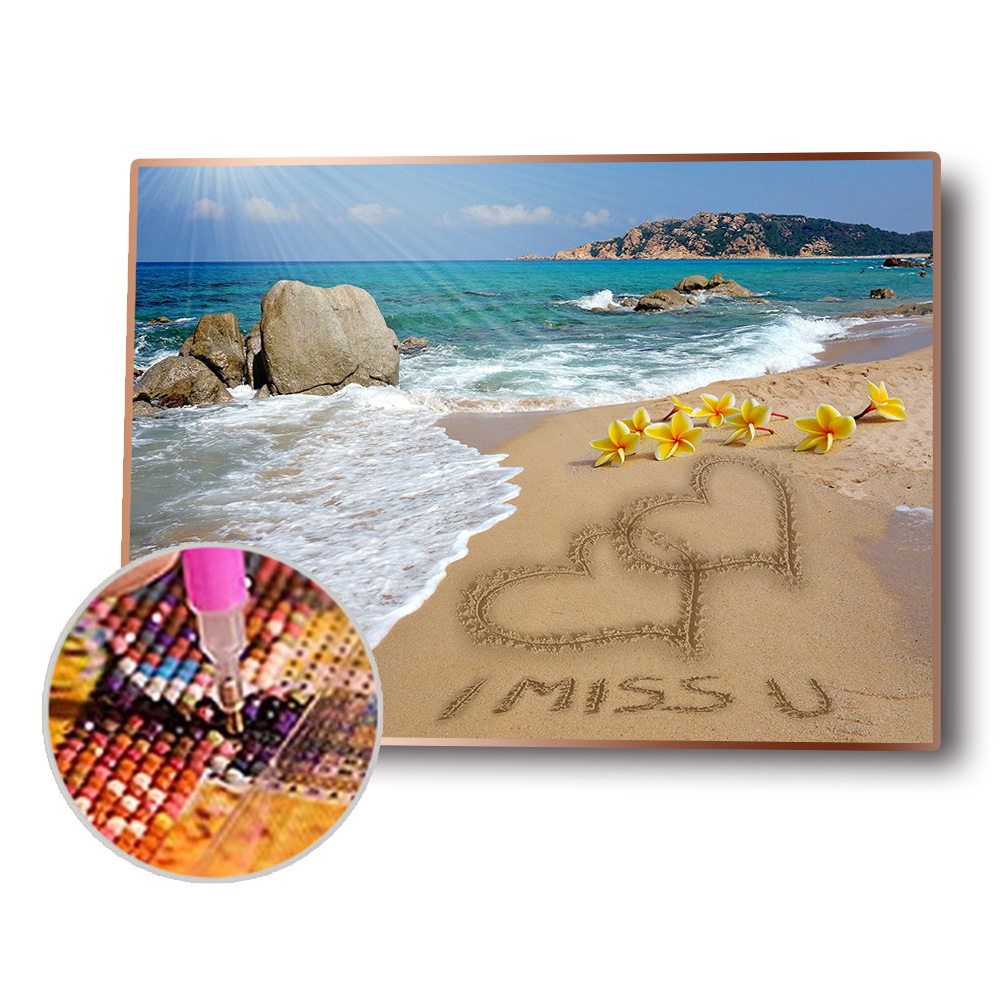 

(Multi-Size) Seaside Love - Round/Square Drill Diamond Painting - 40*30CM, Square diamond 40*50cm, 501 Original