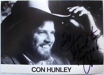 CON HUNLEY Autographed B&W promo Photo Poster painting 80's country artist