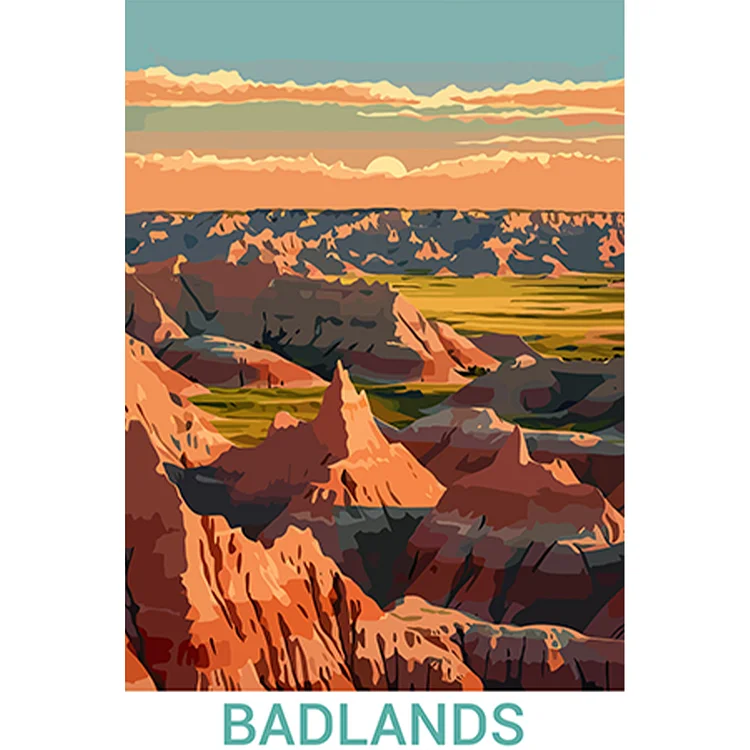 Badlands 30*45CM (Canvas) Full Round Drill Diamond Painting gbfke