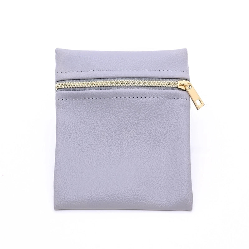 1 Pc/Package PU Leather Casual Handmade Minimalist Indoor Outdoor Daily Square Simple Solid Color Jewelry Packaging Bags