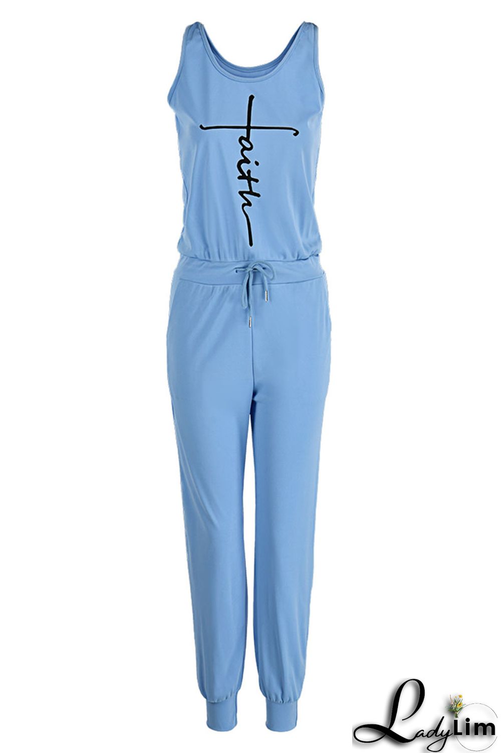 Purple Casual Print Split Joint U Neck Regular Jumpsuits