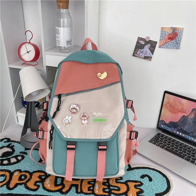 Contrast Color Irregular Cover Ita Bag