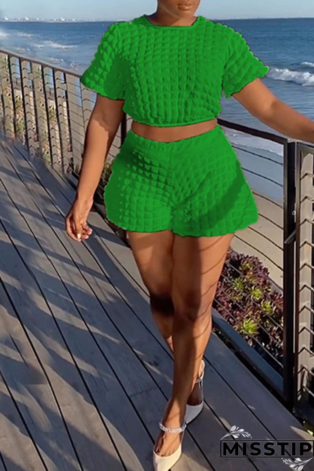 Black Casual Solid Patchwork O Neck Short Sleeve Two Pieces