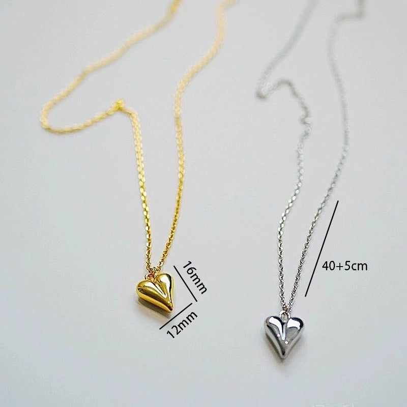 Casual Cute Minimalist Heart Shape 304 Stainless Steel Pendant Necklace