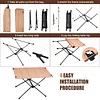 Lightweight Folding Camping Table Washable Fabric Compact Portable Outdoor Travel BBQ Hiking Fishing Beige
