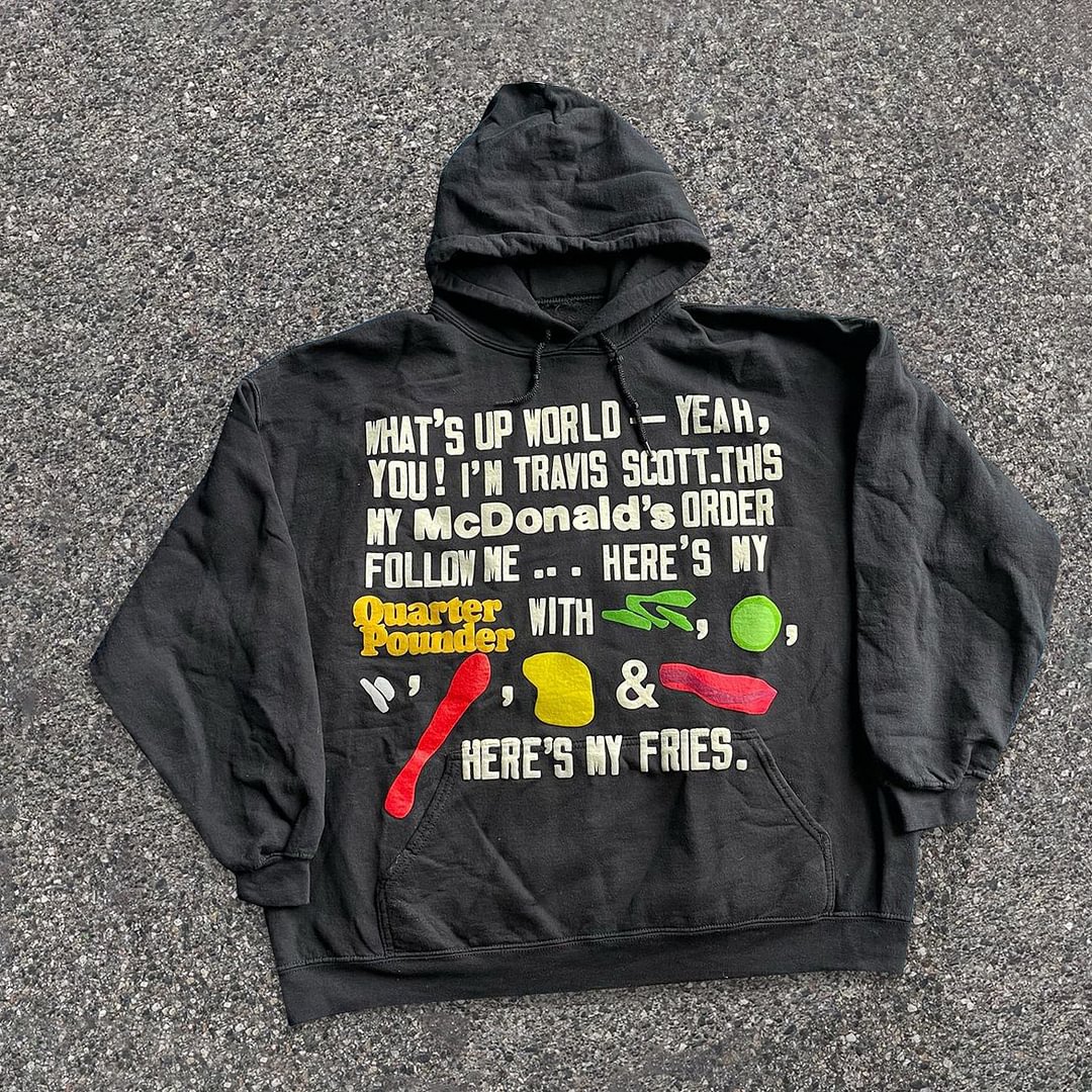 Retro Fashion Print Long Sleeve Street Hoodie