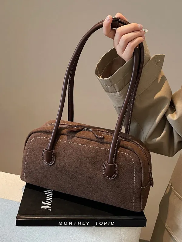 Retro frosted shoulder handbag casual pillow bag