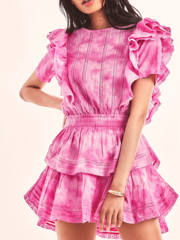 Tie dye frill dress