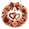 DIY Rose Heart Pearl Art Diamond Painting Wreath Pendant