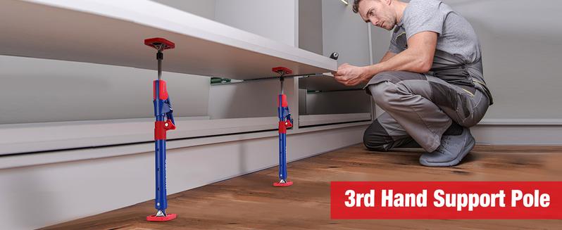 Product Introduction of #BacktoSchool WORKPRO Cabinet Jack Support Pole. Steel Telescopic Quick Support Rod Adjustable 3rd Hand Support System with 154 lbs Capacity for Cabinet Jack. Drywall Jack& Cargo Bars. 2-Pack 9