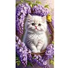 Diamond Painting - Full Round Drill - Cat and Flowers(Canvas|40*70cm)