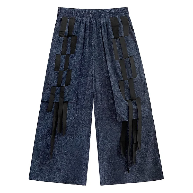 Casual Plaid High Waist Wide Leg Pants - yankia