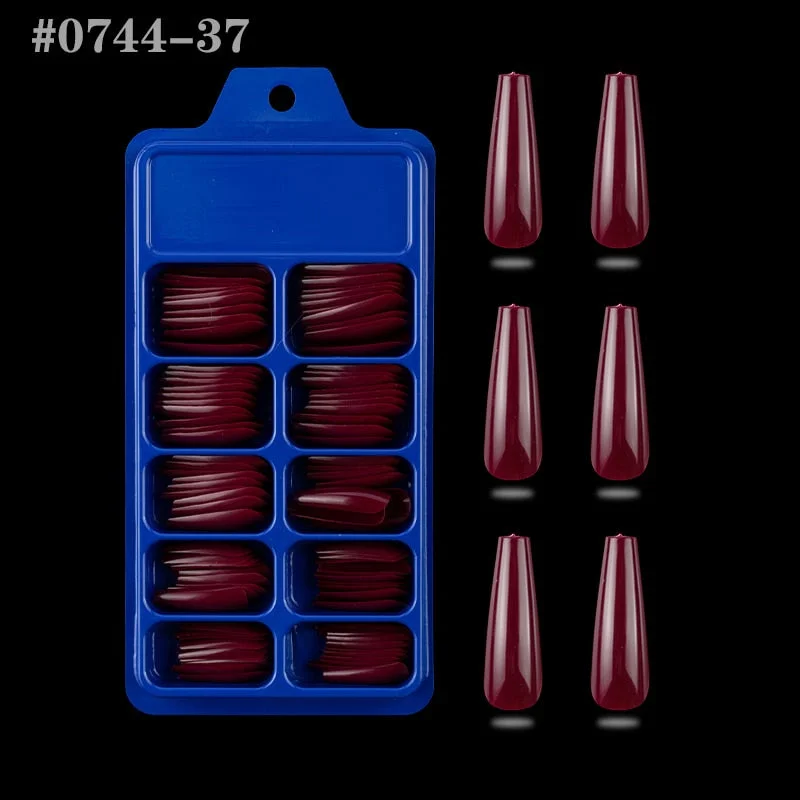 Lamemoria 100/500pcs/opp/box Fake Nails Coffin Nail Tips Press on Nails Natural Clear Long Ballerina DIY False Nail Full Cover-Nail Inspo