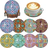 8pcs/set Diamond Painting Mandala Coaster Cup Cushion Home Decor