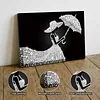 (20x30cm)DIY Umbrella Lady Framed Handmade Pearl Painting Art Craft Kit Living Home Decor