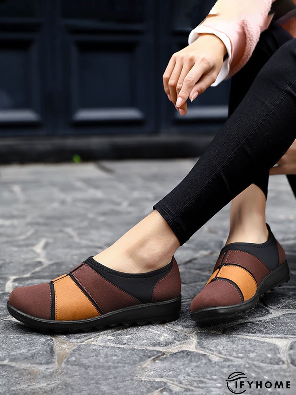 Breathable Color Contrast Stitching Walking Shoes | IFYHOME