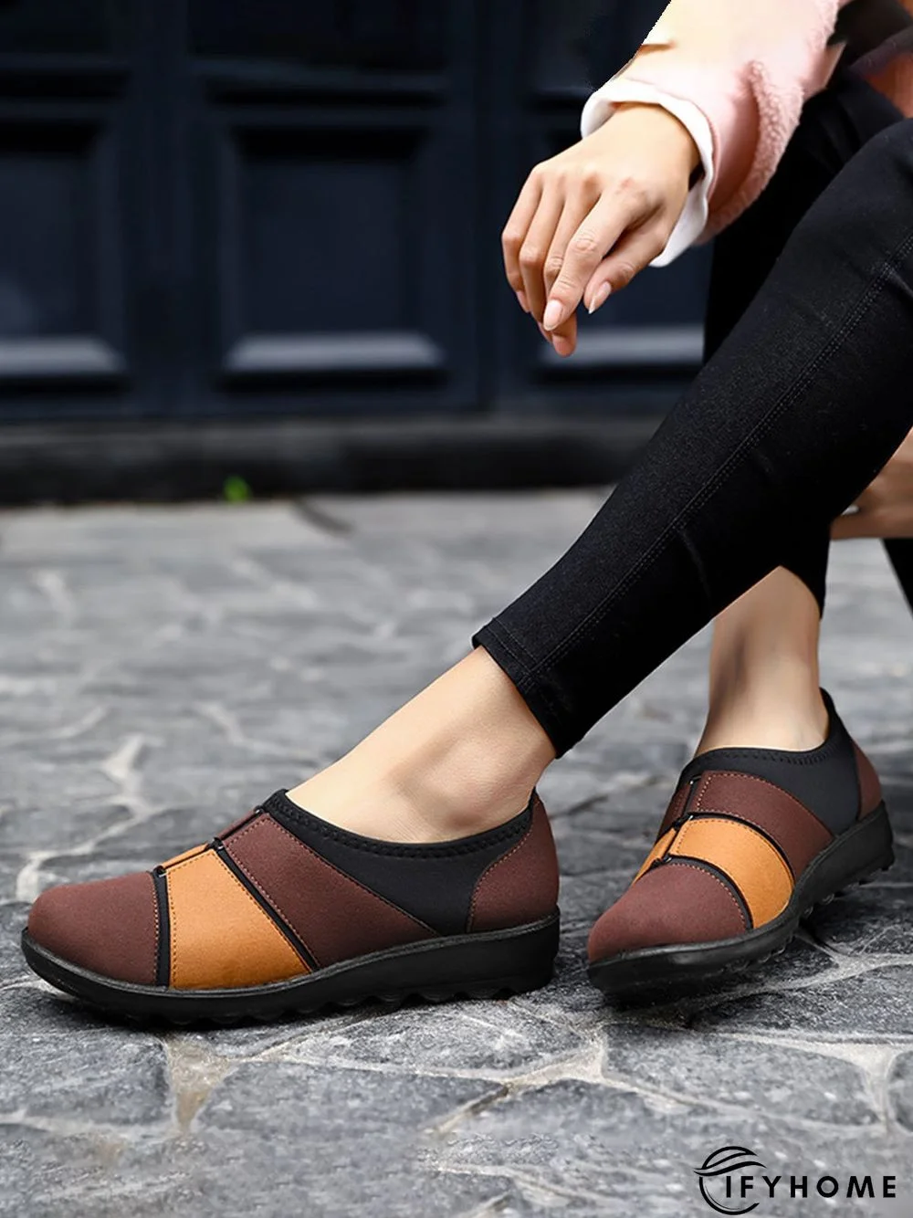 Breathable Color Contrast Stitching Walking Shoes | IFYHOME