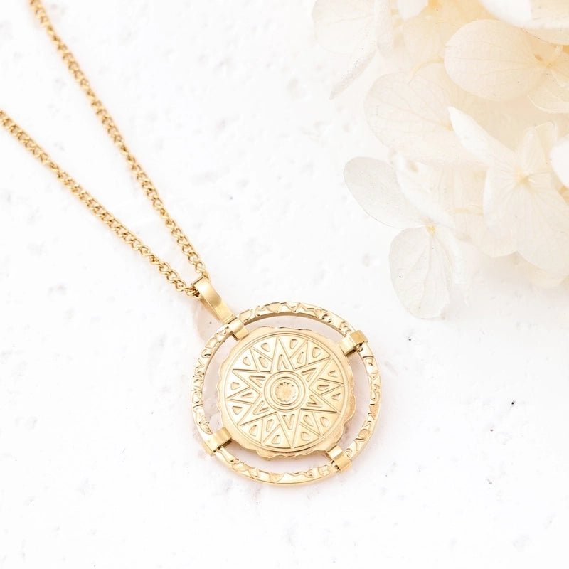 201 Stainless Steel 304 Stainless Steel 18K Gold Plated Elegant Minimalist Round Pendant Necklace