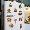 10PCS DIY Pearl Diamond Painting Christmas Fridge Magnets, Sparkling Rhinestone Refrigerator Magnet Craft Kit for Home Decor & Gifts