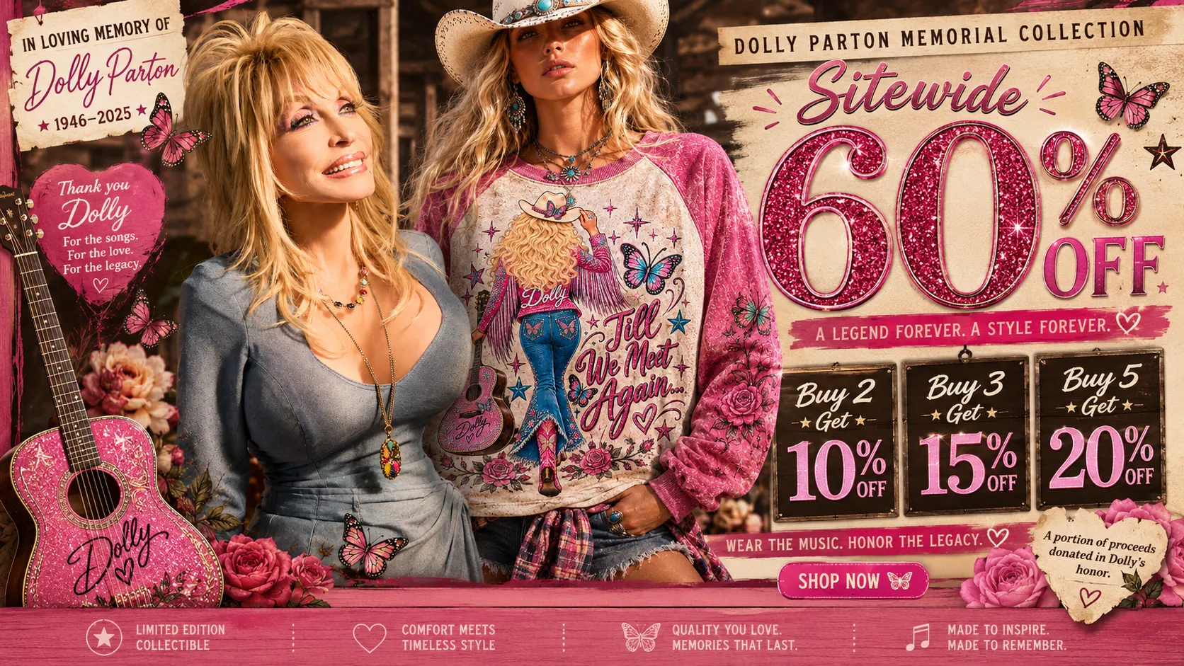 Remembering Dolly Parton 1946-2026 and supporting her legacy