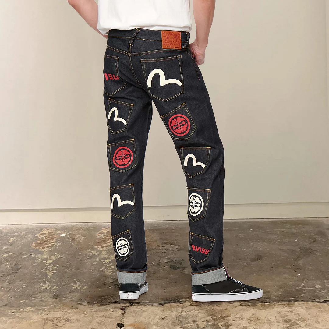 Stylish and stylish solid color multi-pocket jeans
