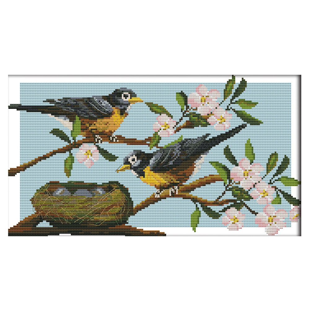 

Expectation of Bird - 14CT Stamped Cross Stitch - 41*25CM, 501 Original