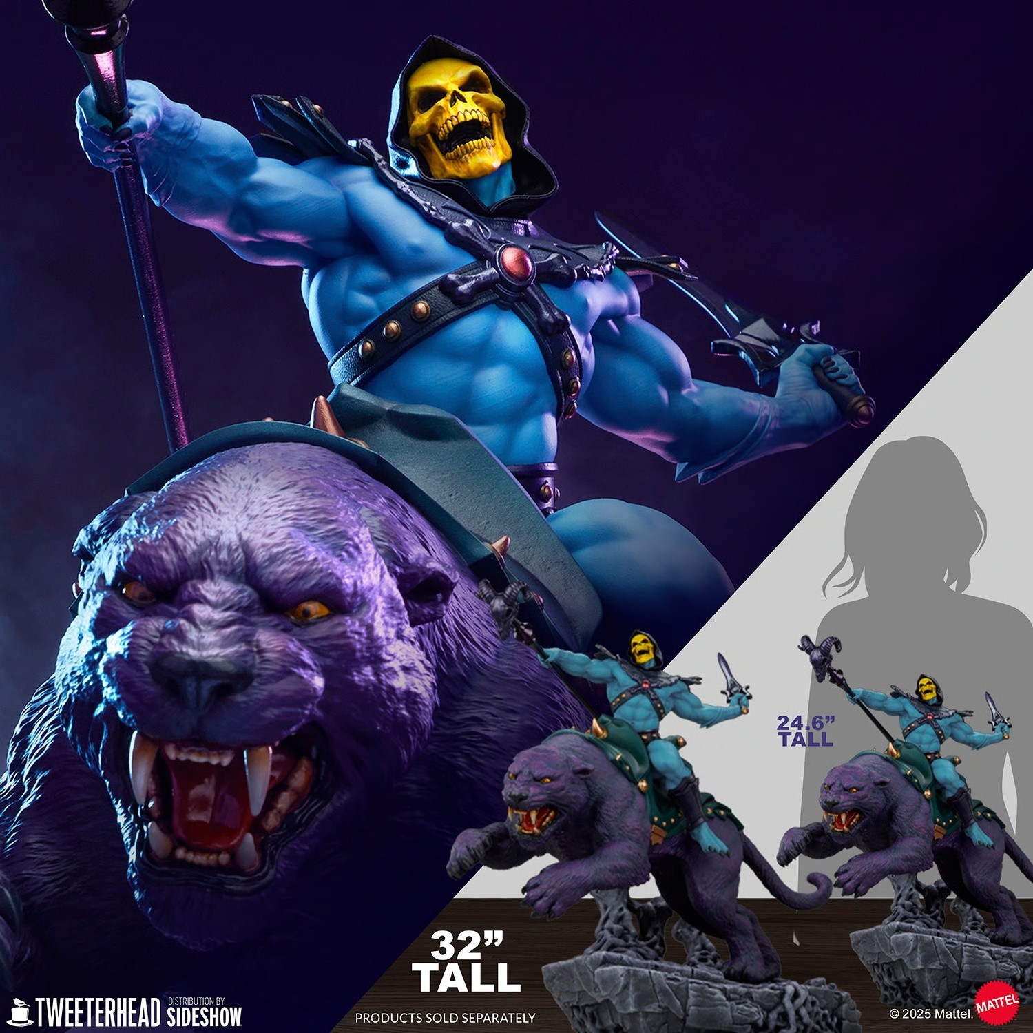 Sideshow Collectibles & Tweeterhead - Masters of the Universe Skeletor & Panthor 9041812 (Licensed) Statue(GK)-