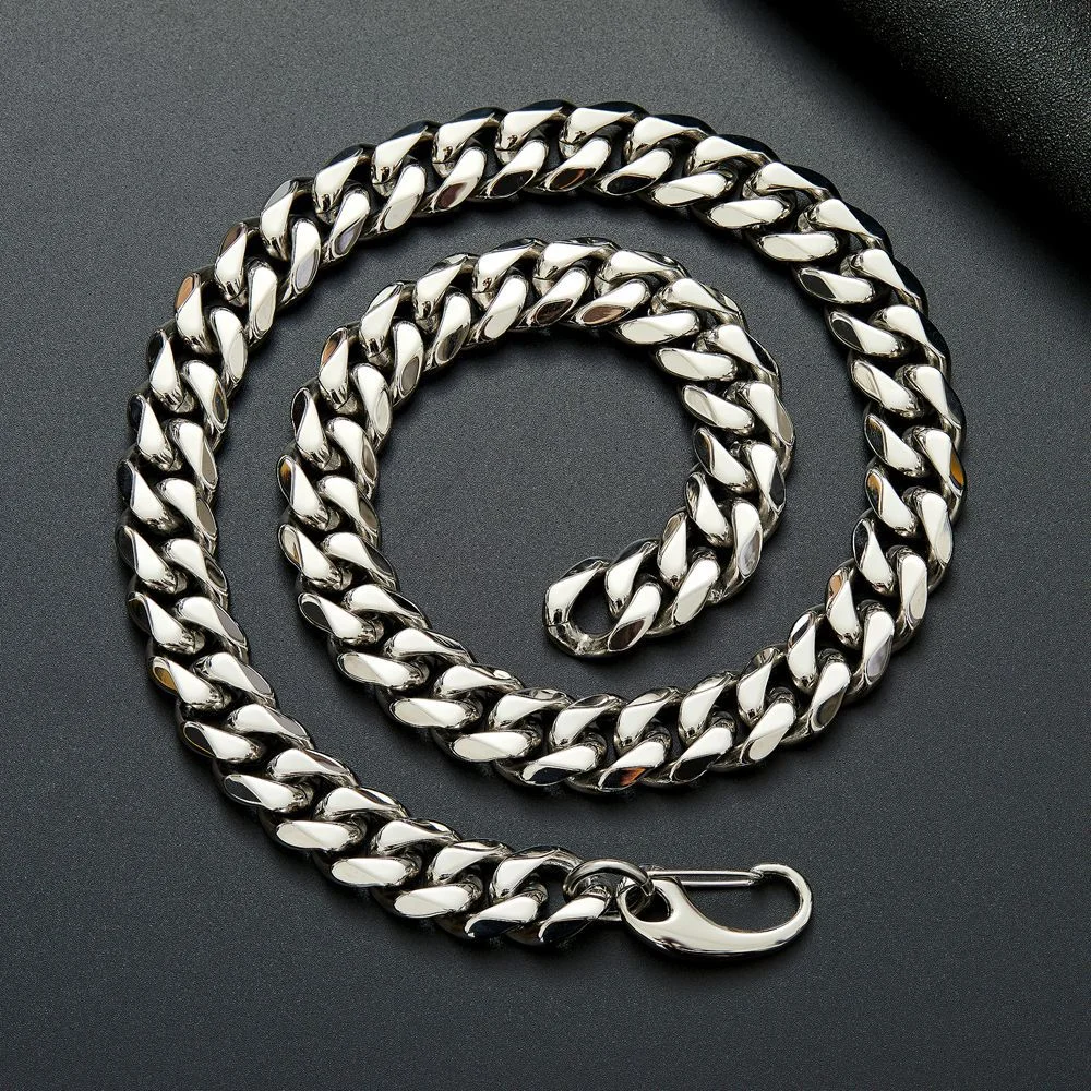 Trendy Cuban Links Necklace for Men Women, Gold Plated Titanium Stainless Steel Chain Necklace, L: 8inch-30inch