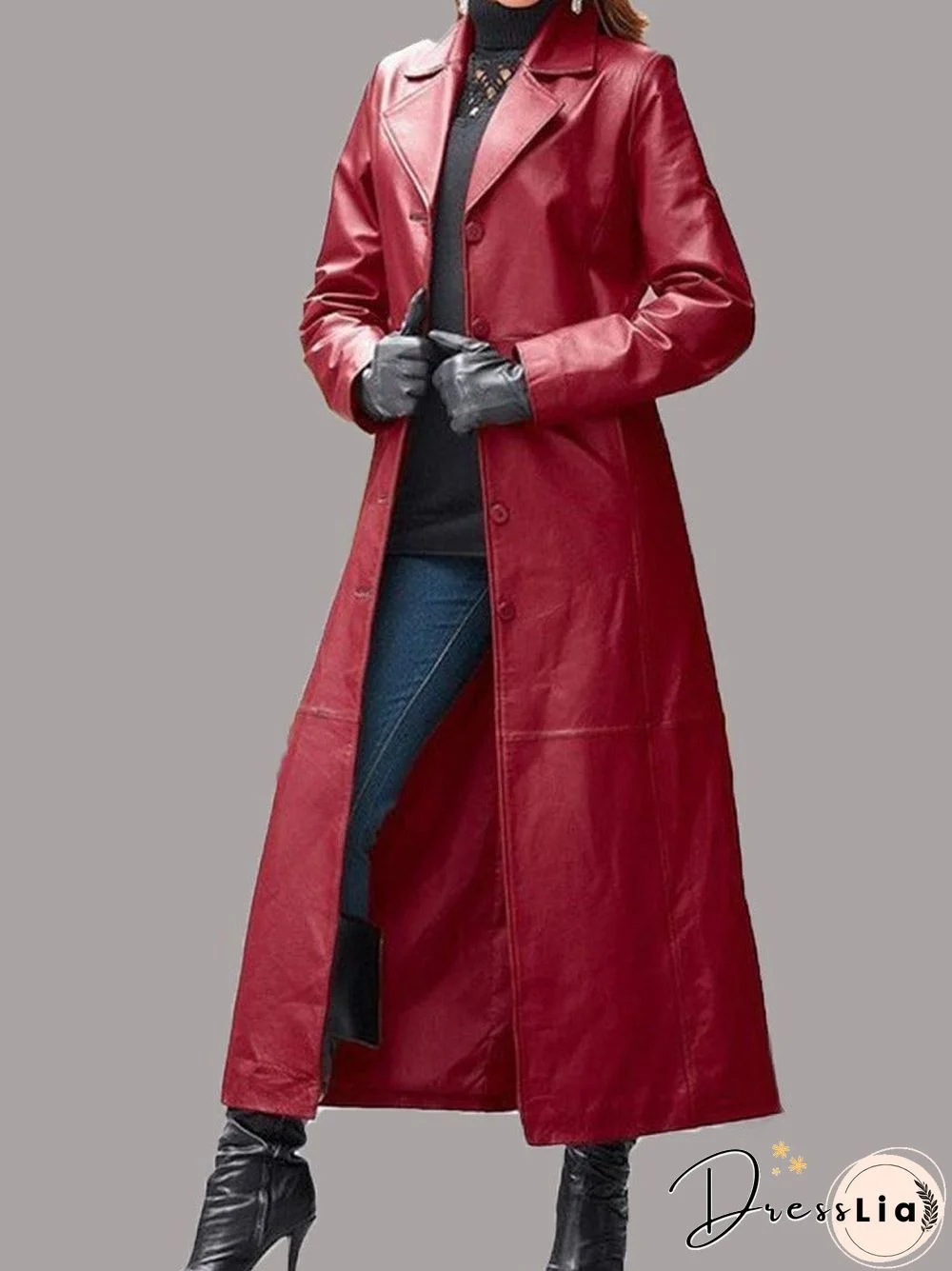 Leather Coat Long Coat