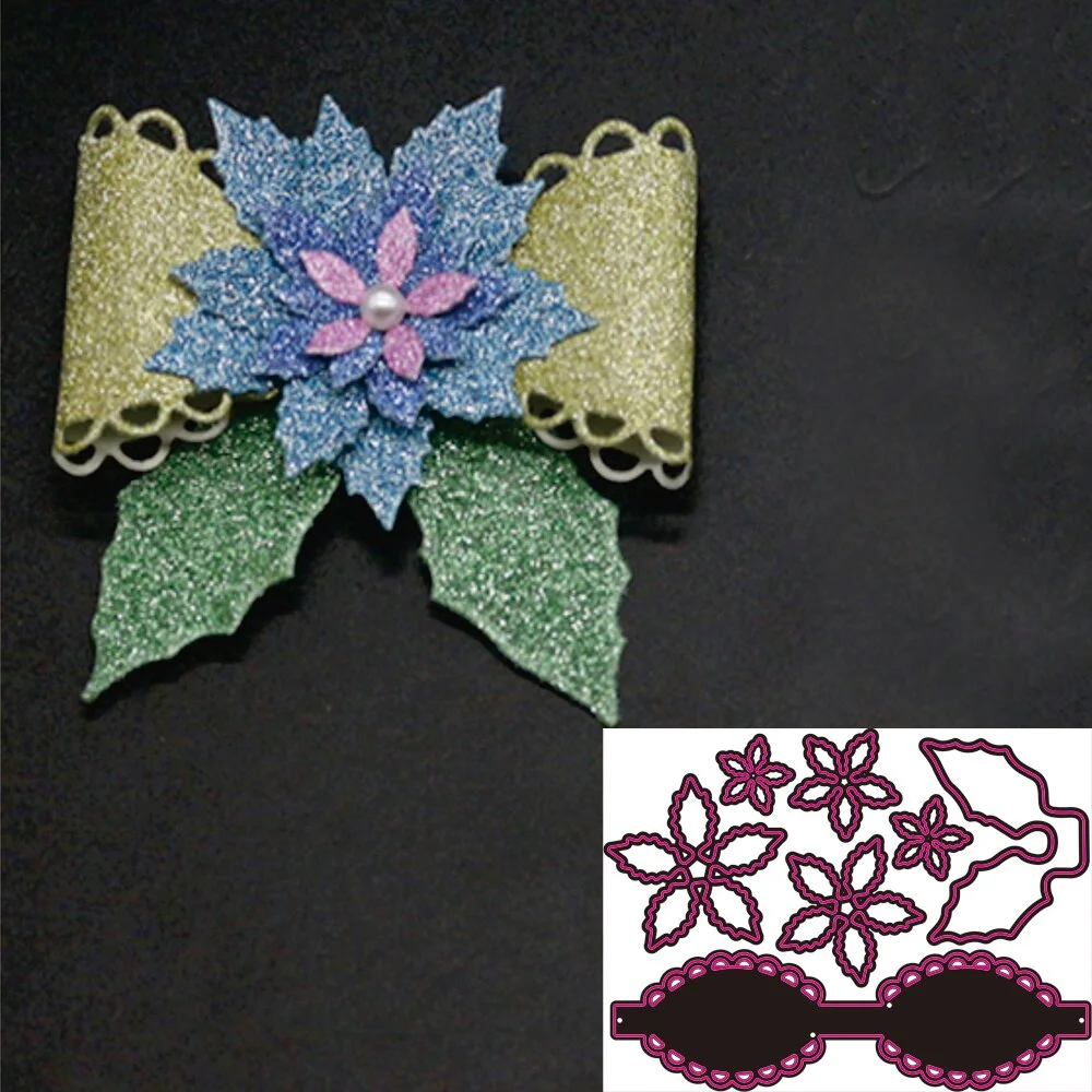 Christmas Beautiful Bowknot Metal cutting Mould DIY scrapbook Photo album Decoration Card production