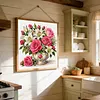 Lily Rose Vase Full 18CT 2 Strands DIY Stamped Cross Stitch Kits for Beginners Adults Home Wall Decor Cross Stitch Art and Crafts Kits 25x25cm