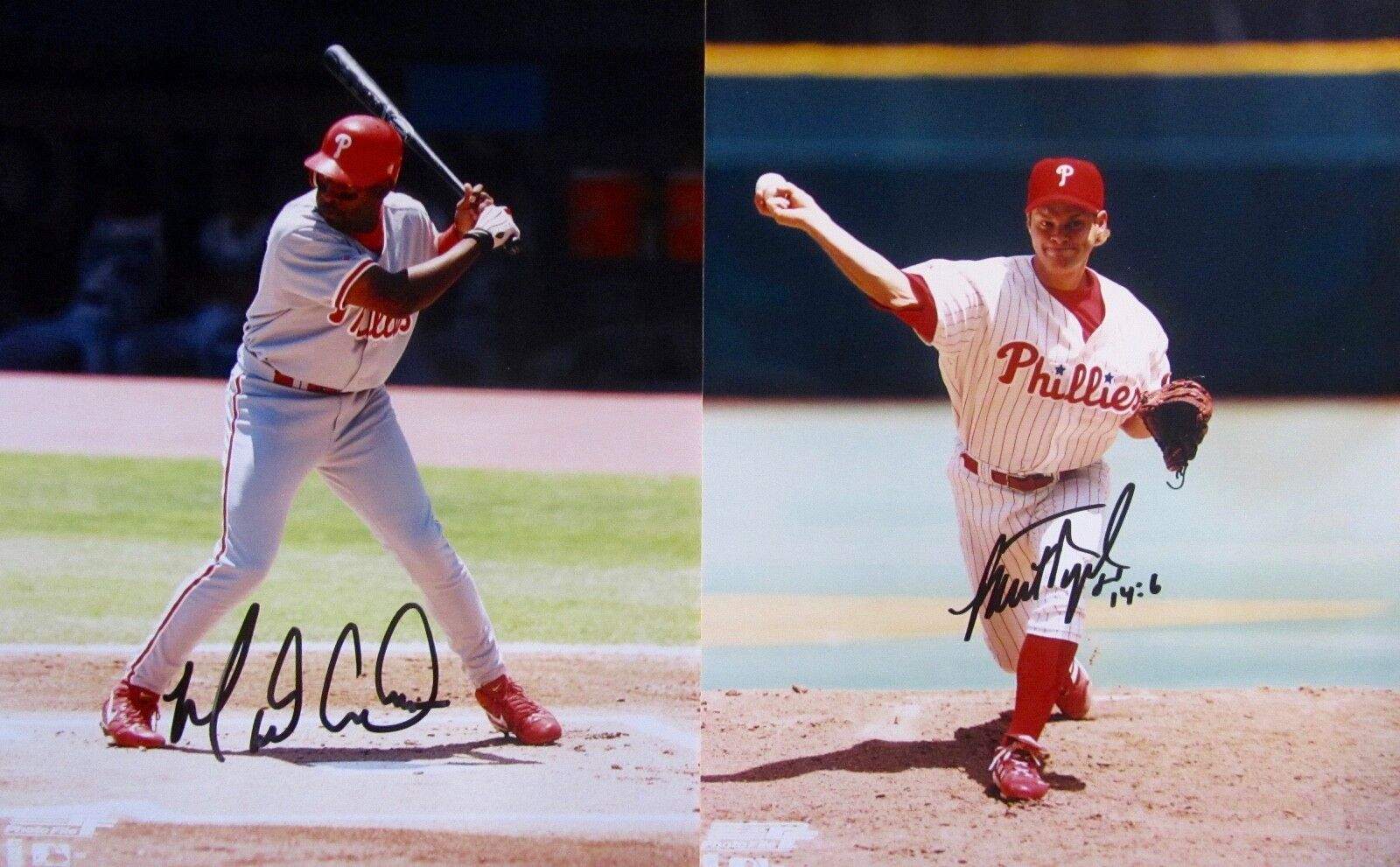 MARLON ANDERSON & PAUL BYRD AUTOGRAPHED SIGNED PHILLIES 8x10 Photo Poster paintingS w/COA'S
