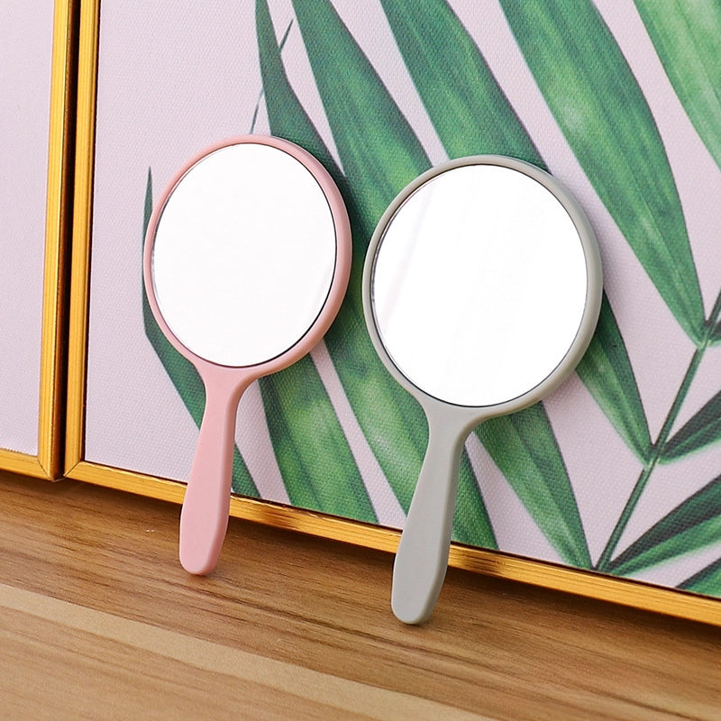 Round Mirror Mini Portable Mirror Handheld Makeup Mirror Cute Portable Handle Mirror Printable LOGO Plastic Small Mirror