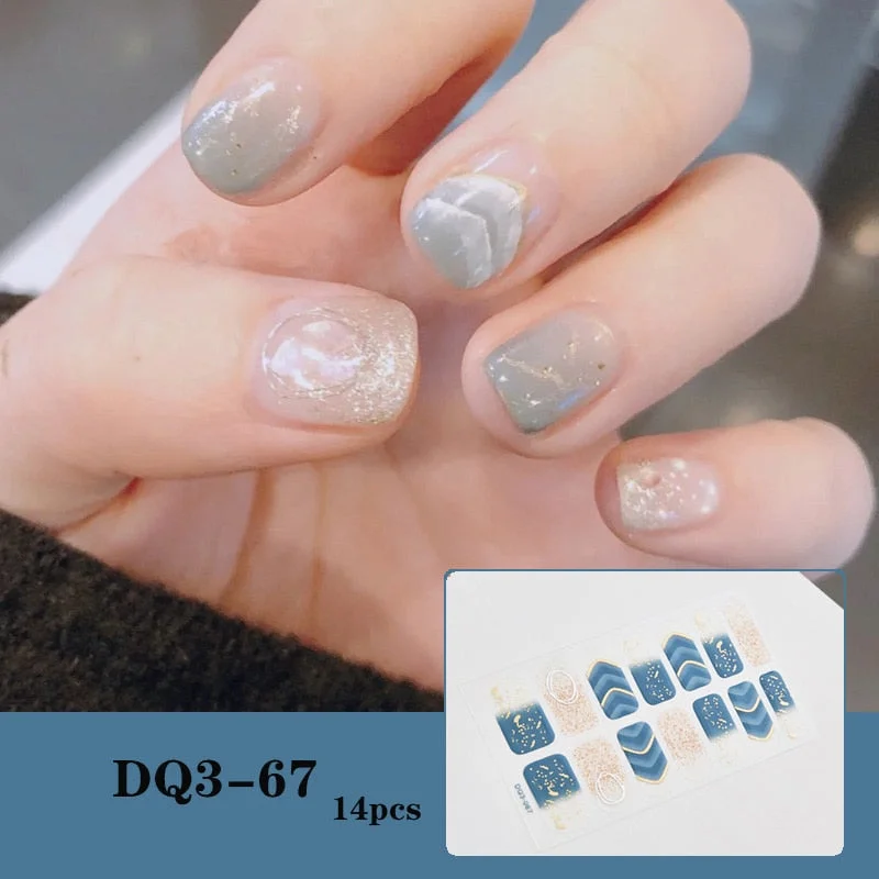New Designs Full Cover Nail Stickers Fashion Flowers Nail Sticker Set Self Adhesive Manicure Decoracion Nail Strips-Nail Inspo