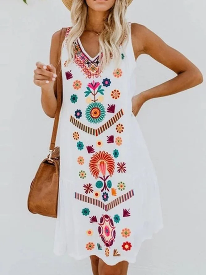 Women Casual Printed Dress Zaesvini