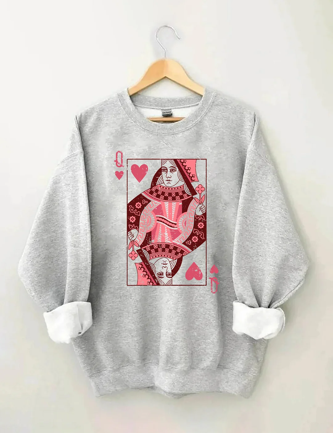 Queen Of Hearts Playing Card Sweatshirt