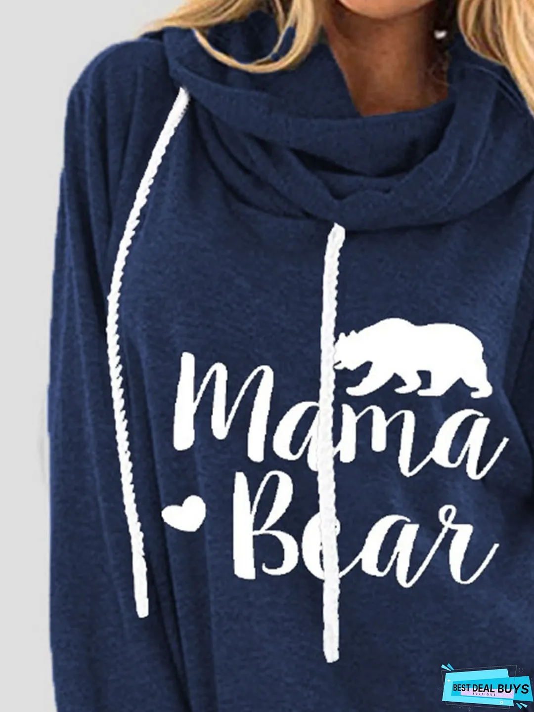 Drawstring Letter Graphic Long Sleeve Hoodie