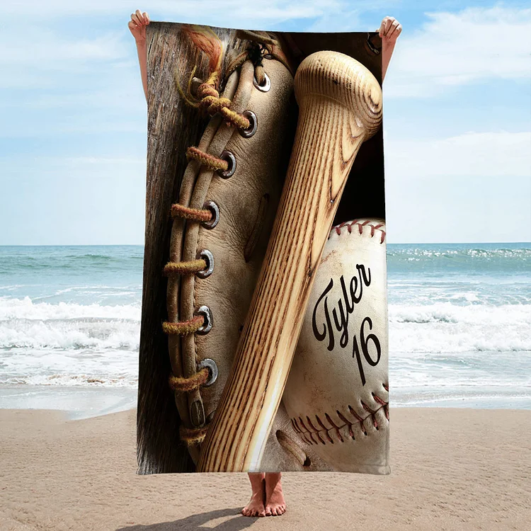 Personalized Baseball Beach Towel For Summer&Beach|DYTowel360