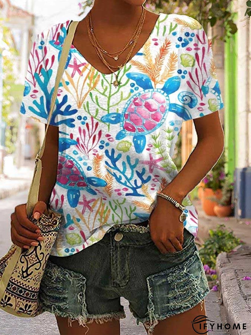 Turtle Vacation Casual Print T-Shirt | IFYHOME