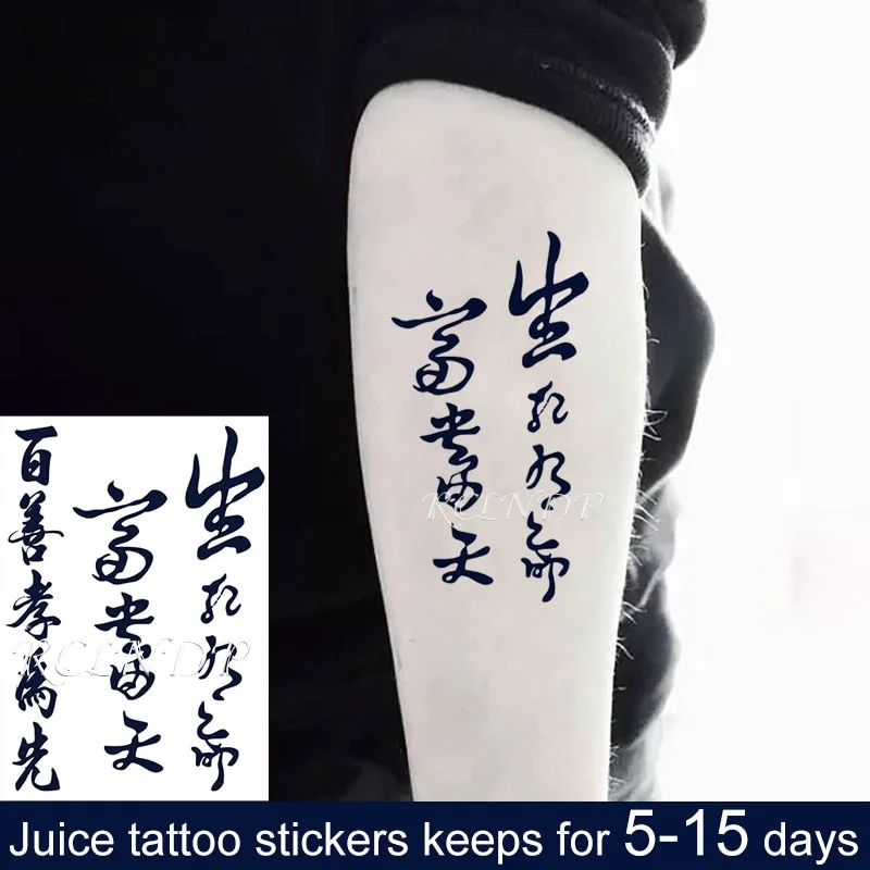Waterproof Temporary Juice Ink Sticker Sun Totem Dragon Phoenix Small Element Fruit Gel Long Lasting Tattoo for Men Women girl